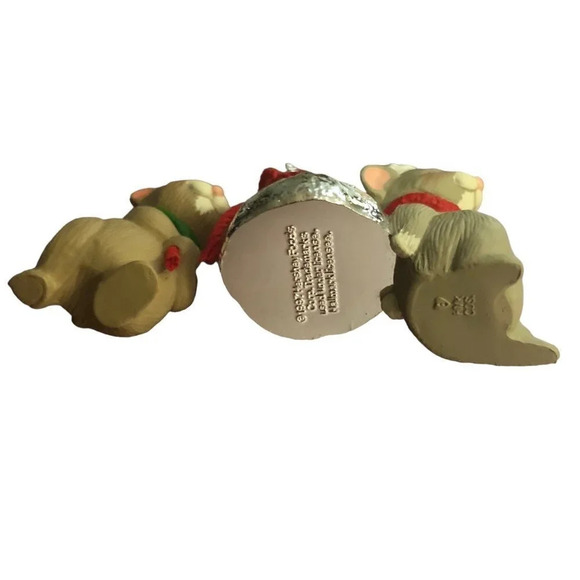 VINTAGE HALLMARK Merry Miniatures "Hershey's" Mice & Hershey's Kiss 2pc Figurine - Picture 5 of 7